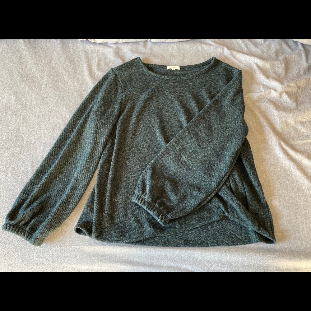 Pleione hunter green knit balloon sleeve size XL